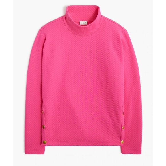 J. Crew Sweaters - J. Crew Herringbone mockneck sweatshirt Size L SOFT FUCHSIA pink